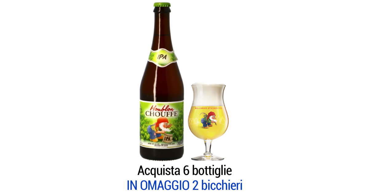 Confezione regalo birra Chouffe 2 x 0,75 l + 1 Bicchiere