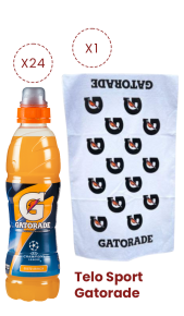 KIT Gatorade arancia 0,50 l - Conf. 24 pz + TELO Gatorade